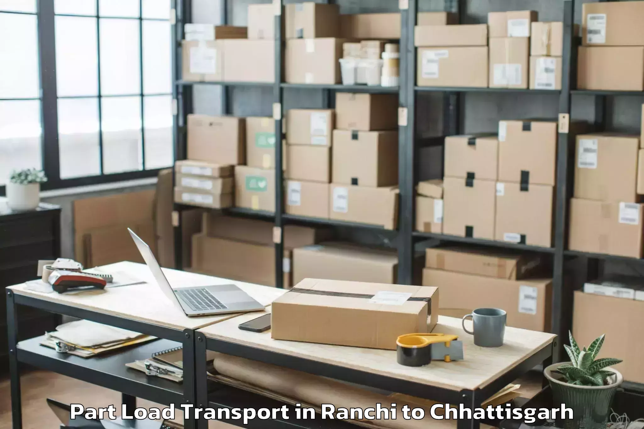 Top Ranchi to Kalinga University Raipur Part Load Transport Available